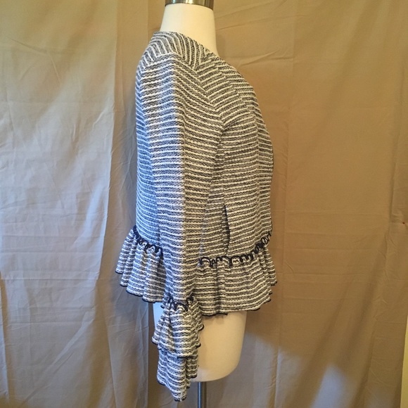 Banana Republic Ruffle Boucle Tweed Moto Jacket 2 - Picture 7 of 8